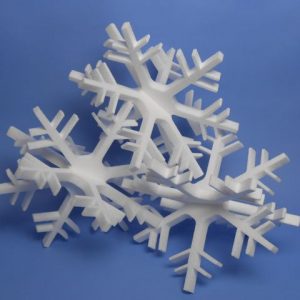 Polystyrene Snow Flakes Small 3D Set of 3