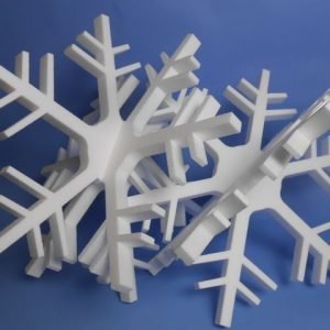 Polystyrene Snow Flakes Large 3D Set of 2